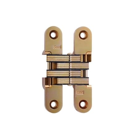 Universal Industrial Soss 3/4" x 3-3/4" Medium Duty Invisible Hinge for 1-1/8" Doors Satin Brass Finish 212US4